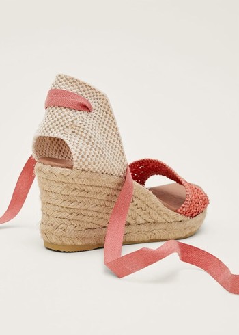 Phase Eight Weave Espadrille Heels Coral Australia | QI9768420